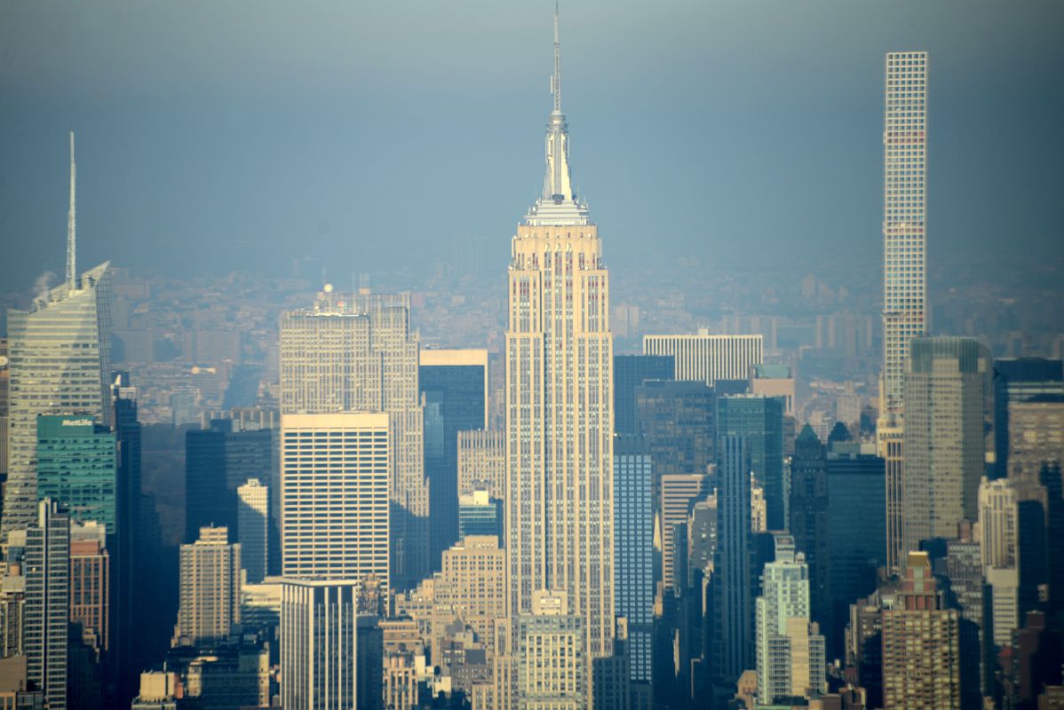 19 Manhattan Close Up Bank of America Tower, GE Building, Empire State Building, 432 Park From One World Trade Center Observatory